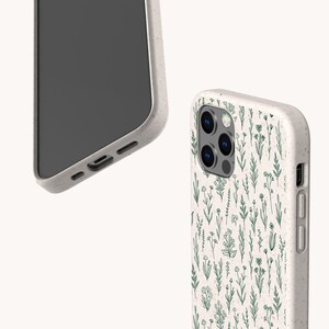 Wild Flowers Eco Friendly Bio Phone Case, Plastic Free Compostable Case, iPhone 16 15 14 13 12 11 SE Pro Max Mini, Samsung Galaxy S24 23 22 image 4