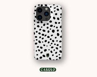 Dalmatiner Handytasche Animal Print Aesthetic für iPhone 16 15 14 13 12 11 SE Pro Max Plus Mini Samsung Galaxy S24 Google Pixel 9 8 Pro XL