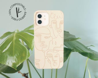 Biodegradable Bamboo Eco Friendly Phone Case, Plastic Free Compostable Case, iPhone 14 13 12 11 SE Pro Max Mini, Samsung Galaxy S23 22 21 20
