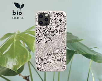 Custodia per telefono ecologica, biodegradabile e senza plastica, con effetto maculato, per iPhone 15 14 13 12 11 SE Pro Max Mini e Samsung Galaxy S23 S22 S21 S20