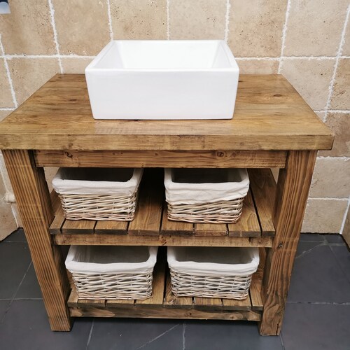 Rustic Chunky Solid Wood Bathroom Washstand Vanity Sink Unit Uk - How To Build Rustic Bathroom Vanity Unit Rustic Chunky Solid Wood Bathroom Washstand Vanity Sink Unit Uk - How To Build Rustic Bathroom Vanity Unit