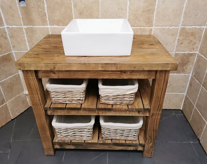 Handmade Rustic Bathroom Vanity Washstand Freestanding - Etsy