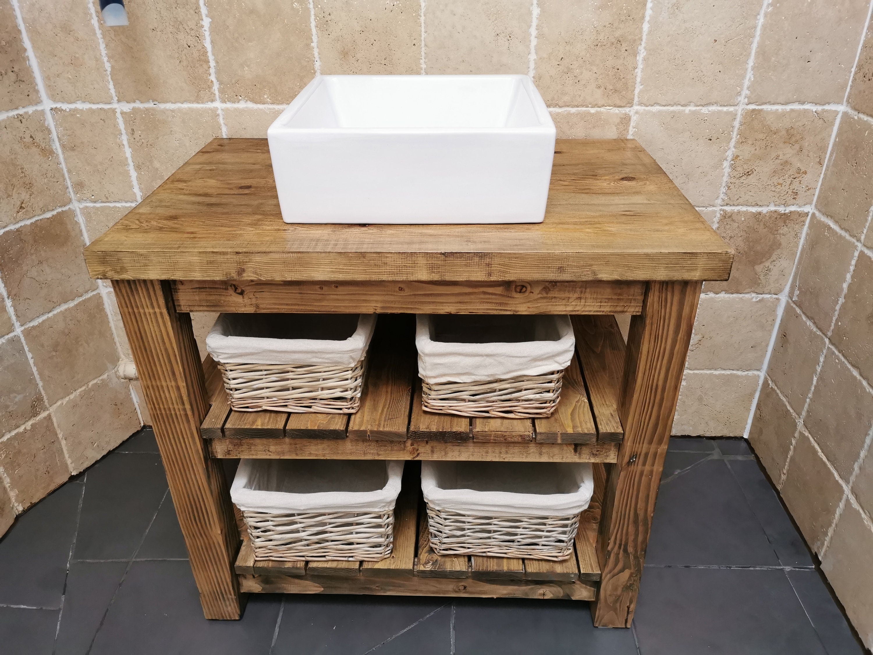 Handmade Rustic Bathroom Vanity Washstand Freestanding Etsy Australia