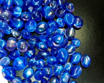 Natural Blue Star Sapphire Six Rays Oval Shape Cabochon Loose Gemstone Lot