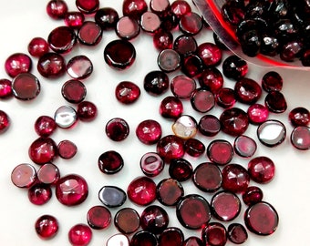 3 To 5 MM Natural Red Garnet Cabochon Loose Gemstone Lot Red Garnet Natural Cabochon Gemstone Lot