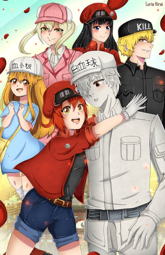 White Blood Cell  Hataraku Saibou (Cells at Work) Poster for