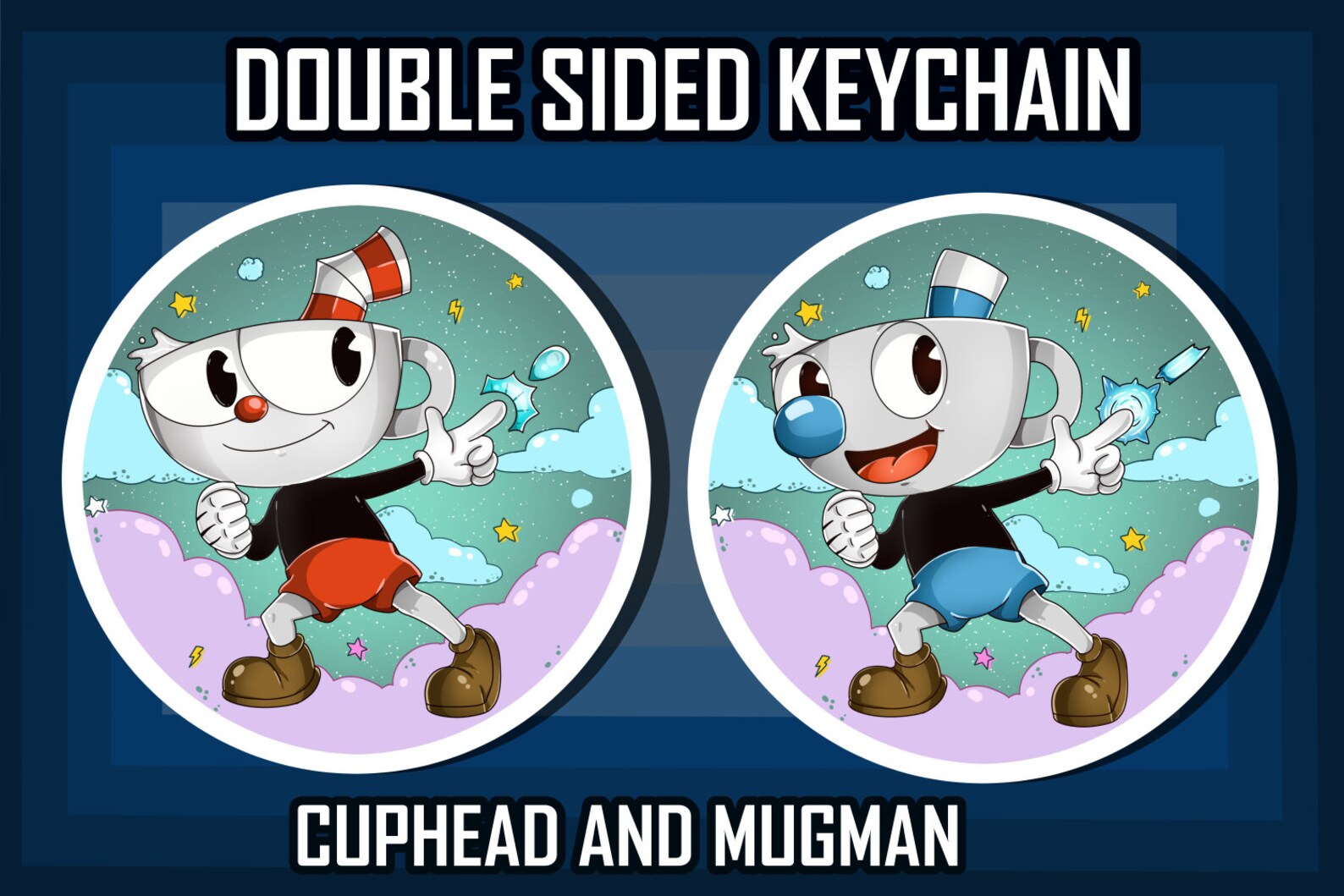 Cuphead Double Sided Acrylic Charm Etsy UK