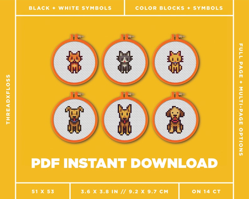 Beginner Counted Cross Stitch Stardew Valley Cats and Dogs Etsy