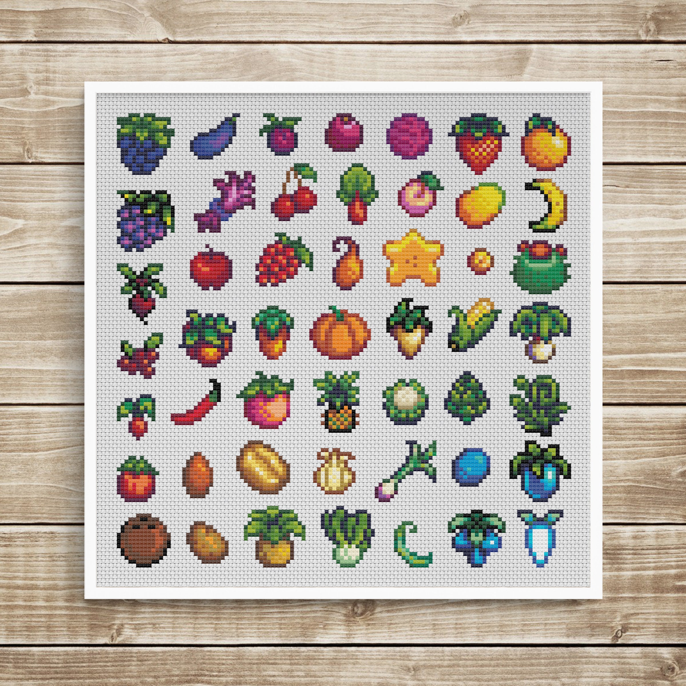 Stardew Valley Produce Rainbow Cross Stitch Pattern Etsy