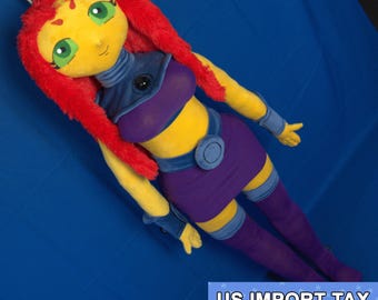 starfire. teen titans. plush. plush doll. handmade