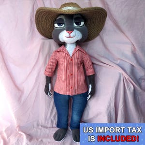judy hopps. farm costume. Zootopia. plush doll. handmade