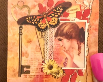 Victorian Journaling Steampunk Style Vinyl Matte Stickers 4x4 in