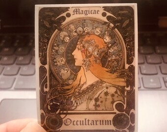 The Magic Occult Bohemian Victorian Steampunk Art Style Classical Vinyl Glossy Stickers 2x3 in