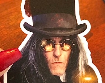 The Hearseman Gothic Steampunk Vampire Driver Vinyl Sticker 3x3 in. Halloween Decor