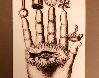 The Occult Hand of Magick Victorian Witchcraft Witch 1.94x3 inches