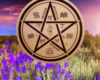 Witch Badge Occult Sigil Pentacle Protection Mystical Magick Style Vinyl Stickers 3x3 inches Durable
