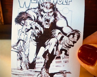 Vintage Comic Book The Werewolf Stickers 2x2.5 in