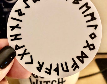 Clear Viking Runes Circular Vinyl Sticker 3 x 3 in Thick Durable