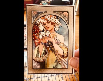 Mucha Boutique Victorian Steampunk Vintage Style Vinyl Matte Stickers 3x4 in for crafts journals notebooks