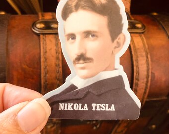Nikola Tesla Portrait Victorian  Vinyl Stickers 3x3 in
