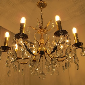 Antique Vintage Chandelier | French 5 arms Chandelier Luster | Bronze GIANT Empire Lighting Ceiling Pendant