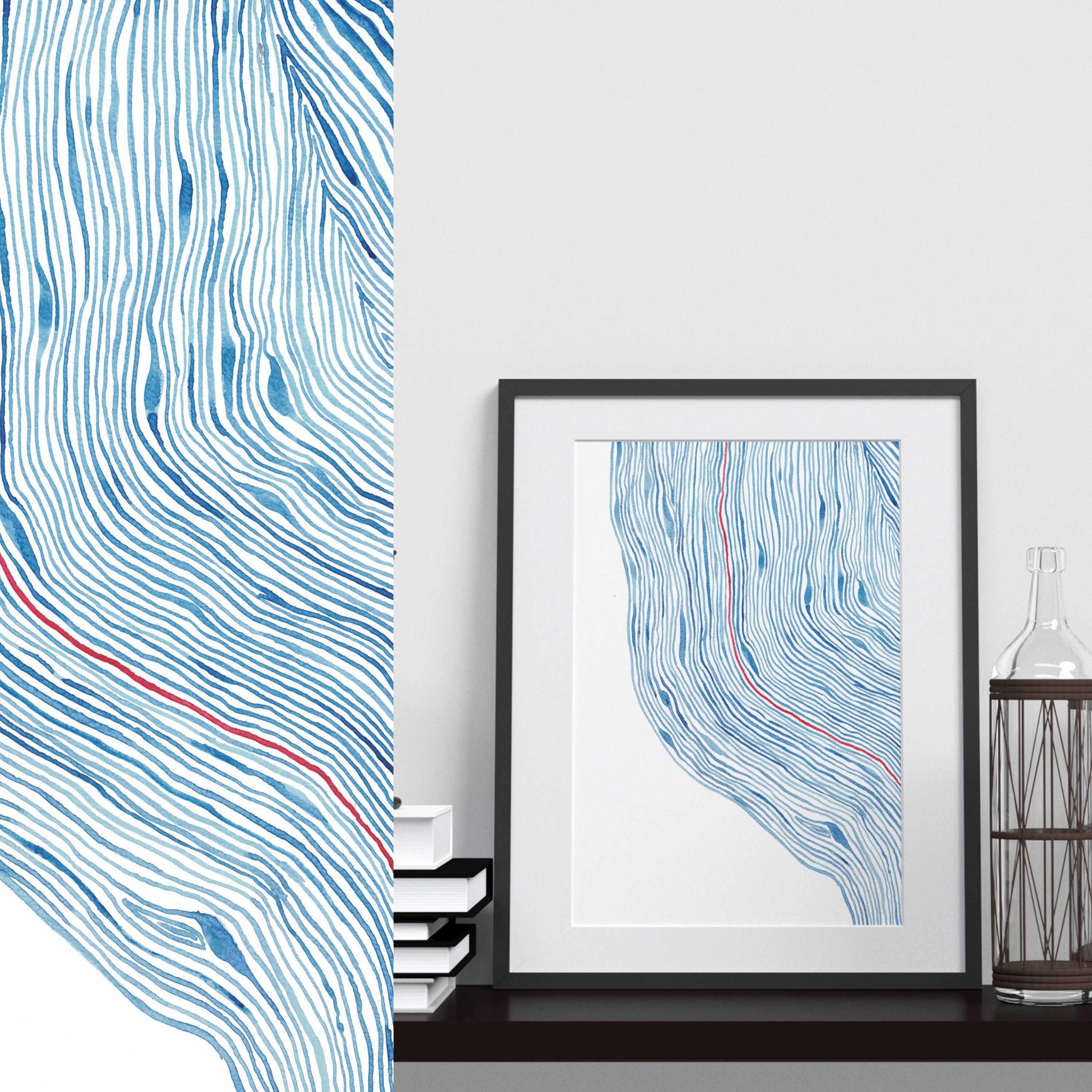 Original Aquarell Kunst für minimaoistischen Wohnstil | Etsy