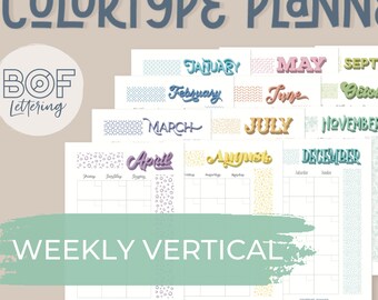 Planificador anual Colortype, imprimible semanal vertical A5