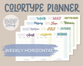 Planificador anual Colortype, imprimible semanal horizontal A5