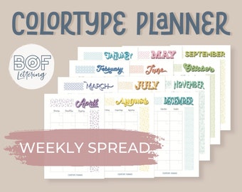 Planificador anual Colortype, vista semanal A5 imprimible