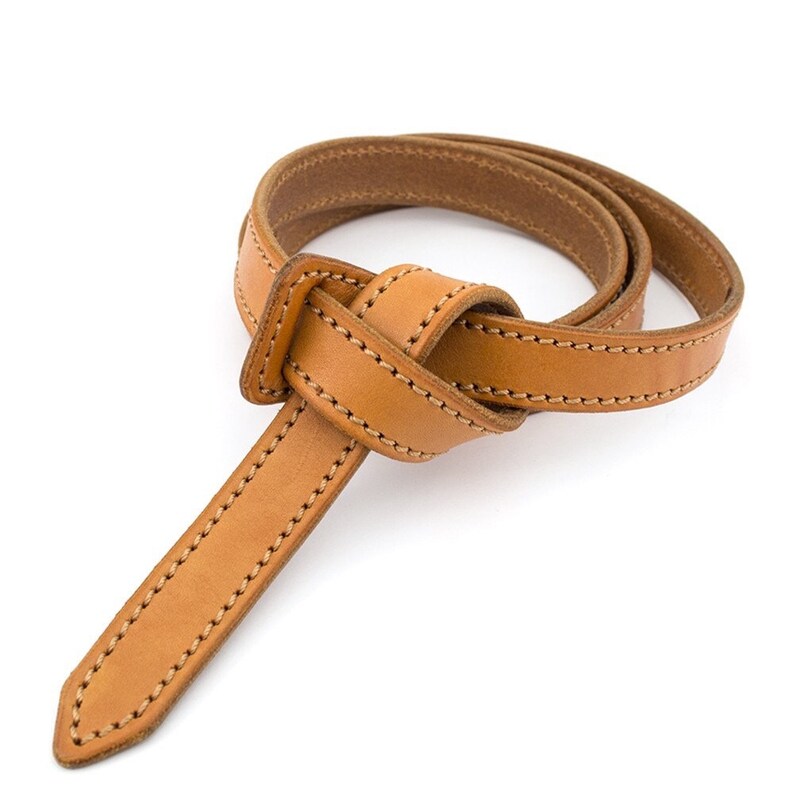 Genuine leather beltknot women beige belt fashion belt with Etsy