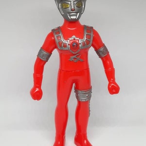 Vintage 1970 Popy King Zaurus Ultraman Ultraman Astra Czerwona miękka winylowa figurka