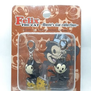 Vintage Felix The Cat Movie's Star Collection Figure Charm Keychain Set