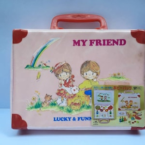 Vintage Japan 1980s Showa Era Lucky and Funny Hobby Bag Pretend Play Toy Set