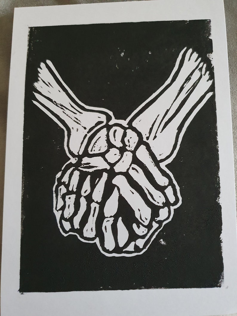 valentine/'s gift love lino print Till death