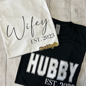 HUBBY & WIFEY TSHIRTS | mr and mrs | mr and mr | mrs and mrs | newlyweds | engagement gift