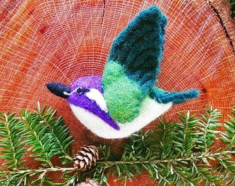 Costas Hummingbird/ Bird Decor / Bird Figurine /Felt Ornament/ Bird Ornament / Felt Christmas Ornament /American birds /hummingbird ornament