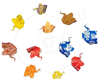 Oragami Elephant Garland / Sustainable Handmade Paper Elephants/ Elephant nursery decor/ party decor / good luck gift / baby shower