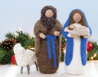 Nativity/felt nativity/kids nativity/nativity play set/Mary Joseph and baby Jesus /wool nativity/ handmade nativity/ holy family holiday