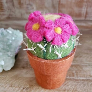 Pin Cushion Cactus / felt cactus / cactus decor / Cactus centerpiece / succulent decor / potted cactus/ cactus / cactus flower /cute cactus