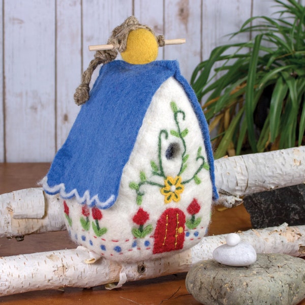 Birdhouse/Wild woolies Heidi Chalet Birdhouse/Felt Birdhouse/Eco Birdhouse/ Fairy House/sustainable bird house/garden gift/ mothers day gift