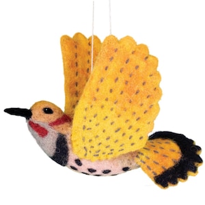Bird Ornament/Northern Flicker / Bird Figurine/ Felt Ornament / Bird decor / Felt Christmas Ornament/ Waldorf bird / toy bird / birds