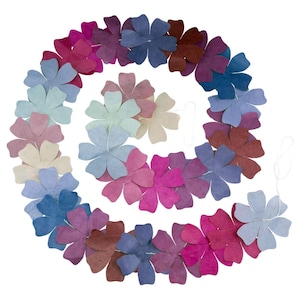 Fluttery Cosmo Flower Garland / Sustainable Handmade Paper/ purple flower /spring garland/ nursery decor/ flower party decor / get well soon