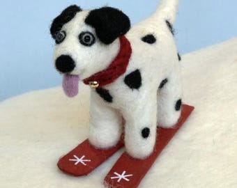 Dalmatian Dog Ornament/Hand Felted Wool Christmas ornaments/Dalmatian/Fair Trade