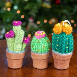 crochet cactus ornaments / cactus decor/ potted cactus/saguaro cactus/ moon cactus/ladyfinger cactus/holiday decor