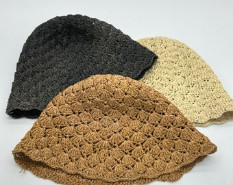 Vintage Crochet Straw Hat Bodies for Millinery