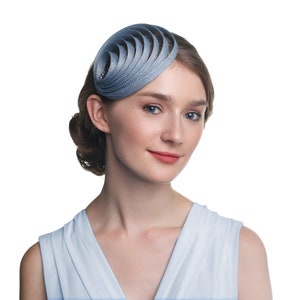 Women Fascinator Wedding Cocktail Tea Party Church Hat Sky blue