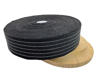 1,58 inch (40mm) Black Millinery Grosgrain Ribbon - 1yard