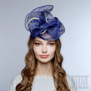 Royal blue Fascinator Hat for Women Derby Tea Party Wedding Headwear