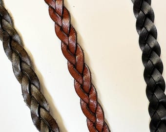 Tresse repoussée en cuir avec bande pour chapeau