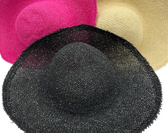 Straw Capelines with Lurex Thread for Millinery - Stiffened